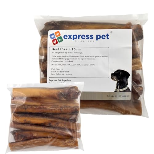 Express Pet Supplies 10 x 15 cm große, dicke Kaustäbchen für Bullen, Pizzen, Bully Dental Sticks für Hunde von Express Pet Supplies