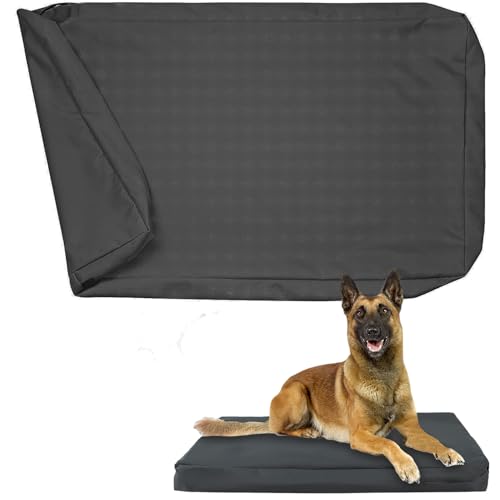 Exquilnova Bezüge für Hundebetten, Ersatz Bezug für Hundebett, Wasserdicht und Abnehmbarer Bezug für Hundekissen mit Reißverschluss für Hundematte Hundematratze, Nur Bezugsdeckel (Schwarz, M) von Exquilnova