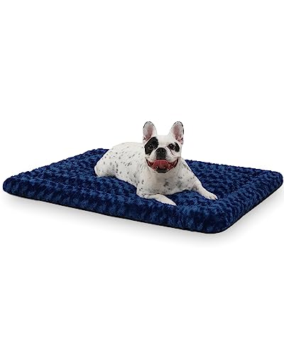 Hundebett-Matte, waschbar, wendbar, weich, flauschig, Haustierhütte, Schlafmatratze für große, mittelgroße und kleine Hunde, 89 x 55 cm, Blau Hundebett-Matte, waschbar, wendbar, weich, flauschig, Haustierhütte, Schlafmatratze für große, mittelgroße und kleine Hunde, 89 x 55 cm, Blau von Exsnugy