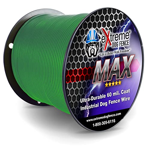 Green Max Performance Dog Fence Wire - 1000 Ft. 14 Gauge Wire with Ultra Thick 60 Mil Polyethylene Protective Jacket - Designed for Max Life Reliability and Low Signal Loss - Universal Compatible von Extreme Dog Fence