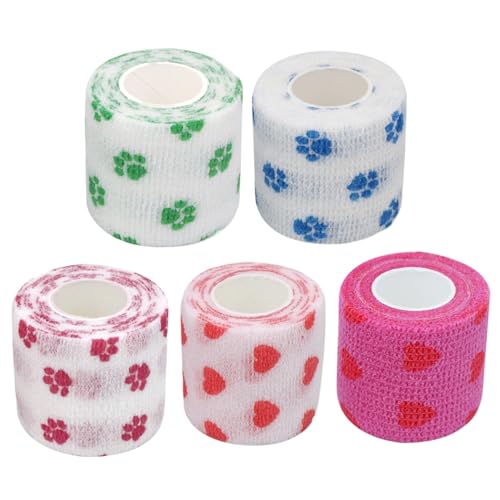 5pcs Hundebandbanden für Pfoten Verbände für Hunde 3,9 Zoll Breite dehnbar selbstklebende Verbandwicke Atmungsaktives nicht gewebter Tierarztpapier für Hunde für Hunde Universal Cohesive Bandage W 5pcs Hundebandbanden für Pfoten Verbände für Hunde 3,9 Zoll Breite dehnbar selbstklebende Verbandwicke Atmungsaktives nicht gewebter Tierarztpapier für Hunde für Hunde Universal Cohesive Bandage W von Eyccier