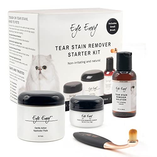 Eye Envy Katzen-Tränenflecken-Entferner Starter Kit mit ProPowder Pinsel | Färbelösung, Applikatorpads, Färbepulver und Kleiner Applikatorpinsel | Dauert 30-45 Tage Eye Envy Katzen-Tränenflecken-Entferner Starter Kit mit ProPowder Pinsel | Färbelösung, Applikatorpads, Färbepulver und Kleiner Applikatorpinsel | Dauert 30-45 Tage von Eye Envy