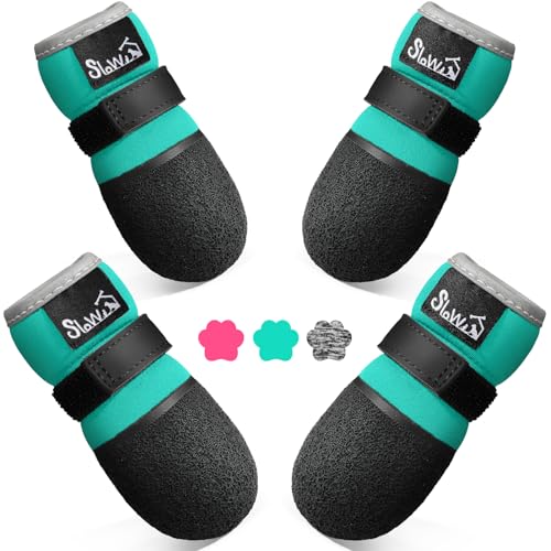 Eyein Hundeschuhe Pfotenschutz, Atmungsaktive & rutschfeste Hundesocken für Hartholzböden und heiße Sommerböden, reflektierender Hundeschuhe mit Klettverschluss für Spaziergänge im Freien (Grün, 3) Eyein Hundeschuhe Pfotenschutz, Atmungsaktive & rutschfeste Hundesocken für Hartholzböden und heiße Sommerböden, reflektierender Hundeschuhe mit Klettverschluss für Spaziergänge im Freien (Grün, 3) von Eyein