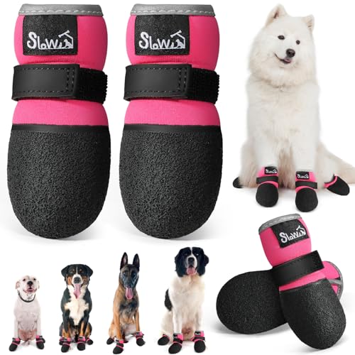 Eyein Hundeschuhe Pfotenschutz, Atmungsaktive & rutschfeste Hundesocken für Hartholzböden und heiße Sommerböden, reflektierender Hundeschuhe mit Klettverschluss für Spaziergänge im Freien (Rose, 2) Eyein Hundeschuhe Pfotenschutz, Atmungsaktive & rutschfeste Hundesocken für Hartholzböden und heiße Sommerböden, reflektierender Hundeschuhe mit Klettverschluss für Spaziergänge im Freien (Rose, 2) von Eyein