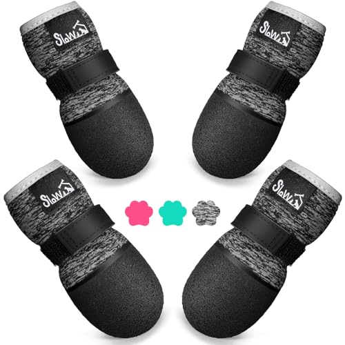Eyein Hundeschuhe Pfotenschutz, Atmungsaktive & Rutschfeste Hundesocken für Hartholzböden und heiße Sommerböden, reflektierender Hundeschuhe mit Klettverschluss für Spaziergänge im Freien (Schwarz, 2) Eyein Hundeschuhe Pfotenschutz, Atmungsaktive & Rutschfeste Hundesocken für Hartholzböden und heiße Sommerböden, reflektierender Hundeschuhe mit Klettverschluss für Spaziergänge im Freien (Schwarz, 2) von Eyein