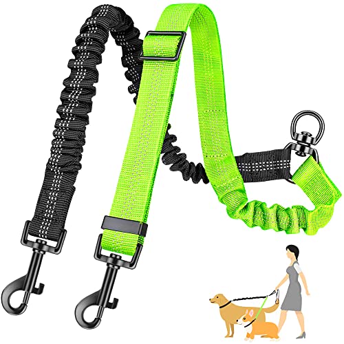 Eyein Doppelte Hundeleine, Verhedderungsfreie 360° drehbare Doppelleinen mit 2 Hunden, Verstellbare reflektierende Splitterleine für kleine mittelgroße und große Hunde, Schwarz & Grün, M Eyein Doppelte Hundeleine, Verhedderungsfreie 360° drehbare Doppelleinen mit 2 Hunden, Verstellbare reflektierende Splitterleine für kleine mittelgroße und große Hunde, Schwarz & Grün, M von Eyein
