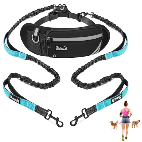 Eyein Joggingleine mit Bauchgurt für 2 Hunde, verstellbar Freihandleine für kleine mittelgroße Hunde mit Reflektierend Elastisch Laufleine und Dual Griffe zum Joggen und Walken, M für Zwei Hunde Eyein Joggingleine mit Bauchgurt für 2 Hunde, verstellbar Freihandleine für kleine mittelgroße Hunde mit Reflektierend Elastisch Laufleine und Dual Griffe zum Joggen und Walken, M für Zwei Hunde von Eyein