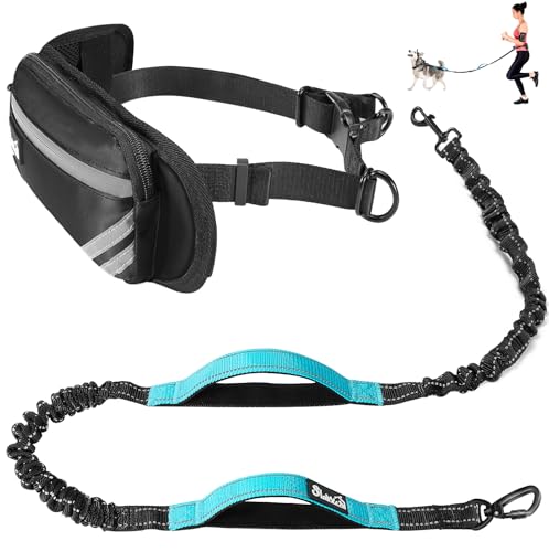 Eyein Joggingleine mit Bauchgurt für mittelgroße und große Hunde, verstellbar Freihandleine mit Reflektierend Elastisch Laufleine und Dual Griffe zum Joggen und Walken, L für einen Hund Eyein Joggingleine mit Bauchgurt für mittelgroße und große Hunde, verstellbar Freihandleine mit Reflektierend Elastisch Laufleine und Dual Griffe zum Joggen und Walken, L für einen Hund von Eyein