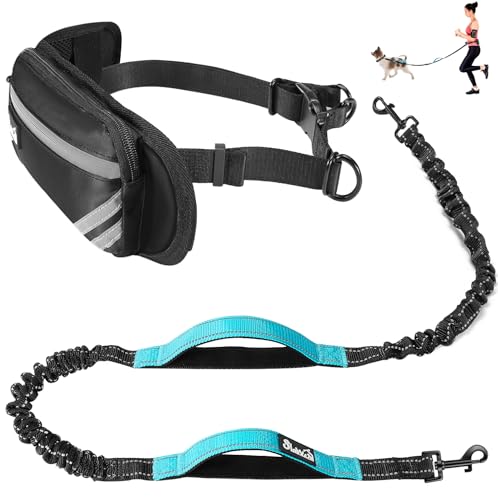 Eyein Joggingleine mit Bauchgurt für kleine und mittelgroße Hunde, verstellbar Freihandleine mit Reflektierend Elastisch Laufleine und Dual Griffe zum Joggen und Walken, M für einen Hund Eyein Joggingleine mit Bauchgurt für kleine und mittelgroße Hunde, verstellbar Freihandleine mit Reflektierend Elastisch Laufleine und Dual Griffe zum Joggen und Walken, M für einen Hund von Eyein