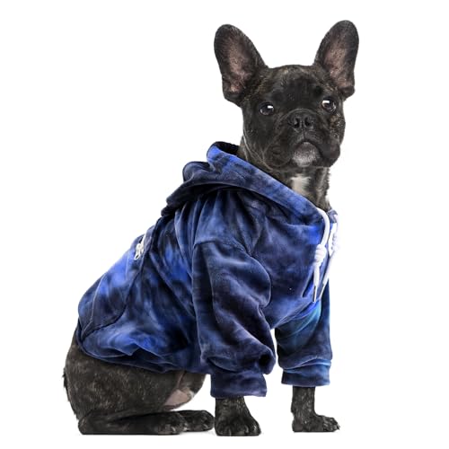 Eyein Hoodie für Kleine, Mittlere und Große Hunde - Warmer Flanell Kapuzenpulli Mit Taschen und Leine Portal - Weiche Hundebekleidung für Frühling, Herbst, Winter - Blau-Grau Tie Dye, XL Eyein Hoodie für Kleine, Mittlere und Große Hunde - Warmer Flanell Kapuzenpulli Mit Taschen und Leine Portal - Weiche Hundebekleidung für Frühling, Herbst, Winter - Blau-Grau Tie Dye, XL von Eyein