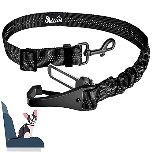 Eyein Hunde Sicherheitsgurt, 3 in 1 anschnallgurt Hund Auto mit reflektierendem elastischem Nylon-Bungee, Hunde sicherheitsgurt für alle Hunderassen und Auto Sitze Trunk, 70cm (Schwarz) von Eyein