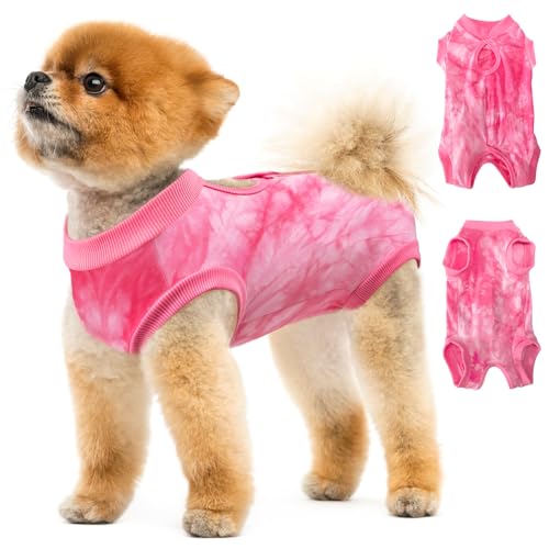 Eyein Hundebody Nach Op, Atmungsaktiver und bequemer Einteiler für Hunde mit Verstellbarer Klettverschluss, Wundschutzanzüge für Hunde zur Verhinderung von Lecken - E-Halsband-Alternative (Rosa, M) von Eyein