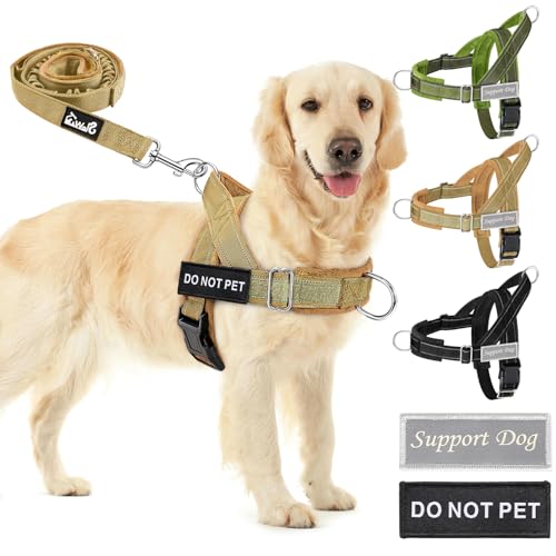 Eyein Hundegeschirr mit Leine für große mittelgroße Hunde, Weich gepolsterter Brustgeschirr mit 2 Leinenclips, Reflektierend & Leichtgewicht Anti Zug Geschirr für Spaziergänge Training, Braun, XL Eyein Hundegeschirr mit Leine für große mittelgroße Hunde, Weich gepolsterter Brustgeschirr mit 2 Leinenclips, Reflektierend & Leichtgewicht Anti Zug Geschirr für Spaziergänge Training, Braun, XL von Eyein