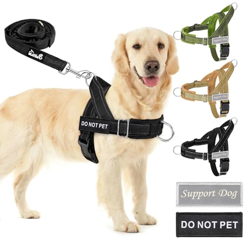 Eyein Hundegeschirr mit Leine für große mittelgroße Hunde, Weich gepolsterter Brustgeschirr mit 2 Leinenclips, Reflektierend & Leichtgewicht Anti Zug Geschirr für Spaziergänge Training, Schwarz, XL Eyein Hundegeschirr mit Leine für große mittelgroße Hunde, Weich gepolsterter Brustgeschirr mit 2 Leinenclips, Reflektierend & Leichtgewicht Anti Zug Geschirr für Spaziergänge Training, Schwarz, XL von Eyein
