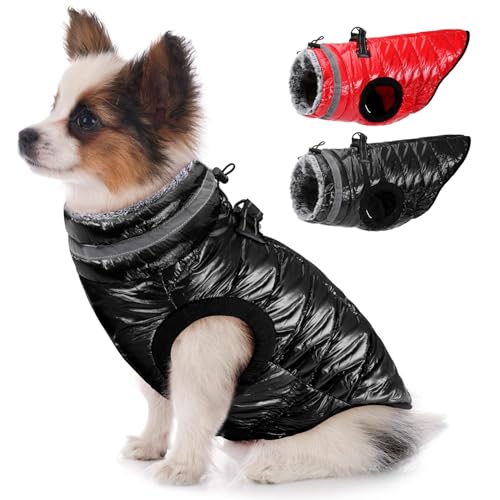 Eyein Wasserdichter Hundemantel mit Geschirr, Fleece Rollkragen Warme Hundewinterjacke mit doppeltem Reißverschluss, reflektierende Hundeschneejacke für kleine mittlere große Hunde, Schwarz, S Eyein Wasserdichter Hundemantel mit Geschirr, Fleece Rollkragen Warme Hundewinterjacke mit doppeltem Reißverschluss, reflektierende Hundeschneejacke für kleine mittlere große Hunde, Schwarz, S von Eyein