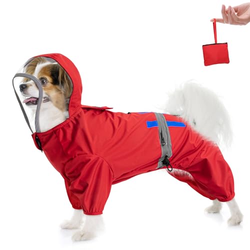 Eyein Wasserdichter Hunderegenmantel, Regenjacken für kleine Hunde mit Kapuze, Leinenlöchern und reflektierenden Streifen, Hunde Regenmantel mit Futter, leicht zu waschen und zu verstauen, S Eyein Wasserdichter Hunderegenmantel, Regenjacken für kleine Hunde mit Kapuze, Leinenlöchern und reflektierenden Streifen, Hunde Regenmantel mit Futter, leicht zu waschen und zu verstauen, S von Eyein
