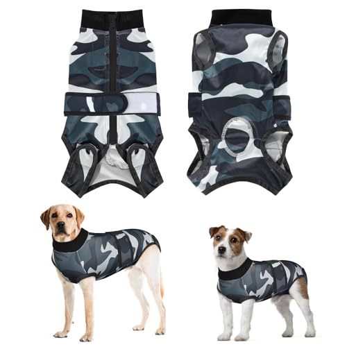 Eyien Hundebody Nach Op, Atmungsaktiver, weicher Einteiler für Hunde, E-Halsband Alternative für Haustiere (Camouflage, S) von Eyein