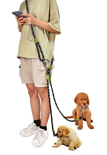 Doppelte Hundeleine 260cm Reflektierend Freihändige Leine Für Zwei Hunde Groß Mittel Und Klein Gehen 360° Kein Verwirren Schwarz Doppelte Hundeleine 260cm Reflektierend Freihändige Leine Für Zwei Hunde Groß Mittel Und Klein Gehen 360° Kein Verwirren Schwarz von Eyeleaf