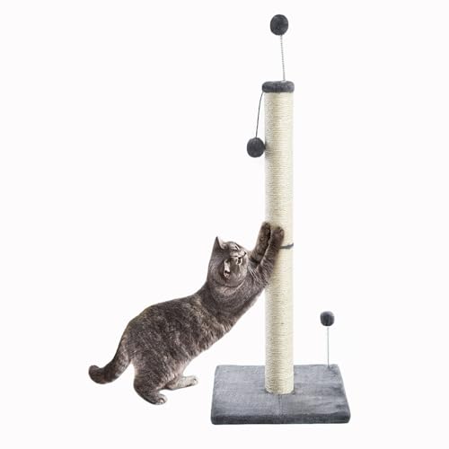 Eyeleaf Kratzbaum für erwachsene Katzen, 97 cm, Stange aus natürlichem Sisalseil mit hängendem Ball, weicher Plüsch Eyeleaf Kratzbaum für erwachsene Katzen, 97 cm, Stange aus natürlichem Sisalseil mit hängendem Ball, weicher Plüsch von Eyeleaf