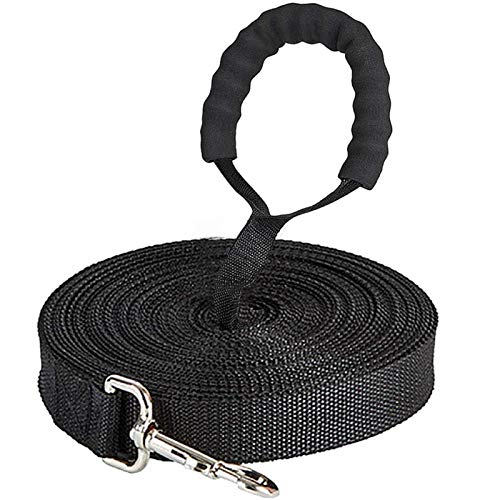 Eyeleaf Hundeleine 10m für kleine, mittelgroße und große Hunde, Laufleine mit Griffpolsterung, Freihandleine für Hundeerziehung, Schwarz von Eyeleaf