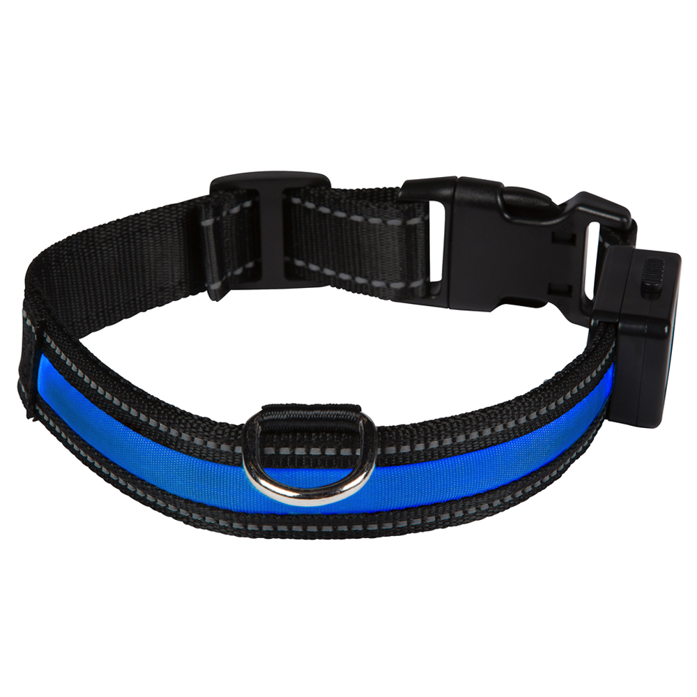 Eyenimal LED-Leuchthalsband - blau - Gr. S: 40 - 45 cm Halsumfang, B 25 mm von Eyenimal