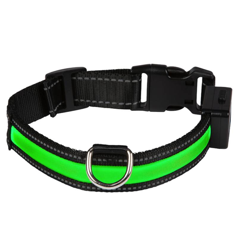 Eyenimal LED-Leuchthalsband - grün - Größe L: 50 - 65 cm Halsumfang, 25 mm breit von Eyenimal