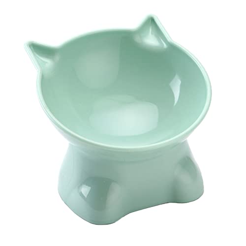 Eyiara Cat Feeder Bowl Cat Bowl With Stand Tilt Cat Bowl Cat Food Water Bowl Pet Feeder And Waterer Cat Raised Bowl Cat Waterer-Green von Eyiara
