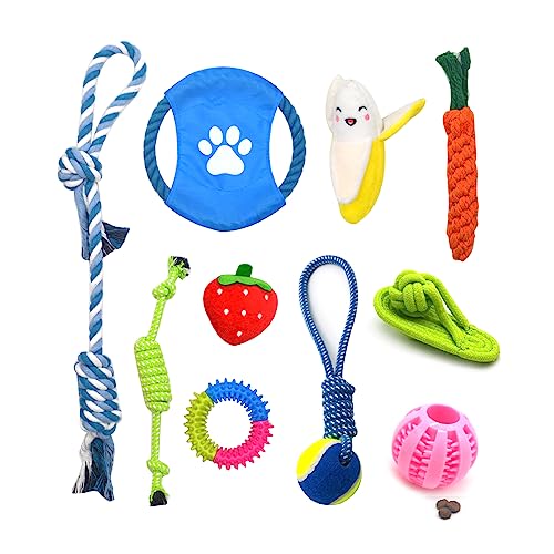 Eyiara Hunde-Seil-Apportierspielzeug, Tauziehen-Spiel für Welpen, Zahnen, Kauen, Backenzahn-Spielzeug, Hunde-Apportierspielzeug für Indoor-Hunde-E von Eyiara
