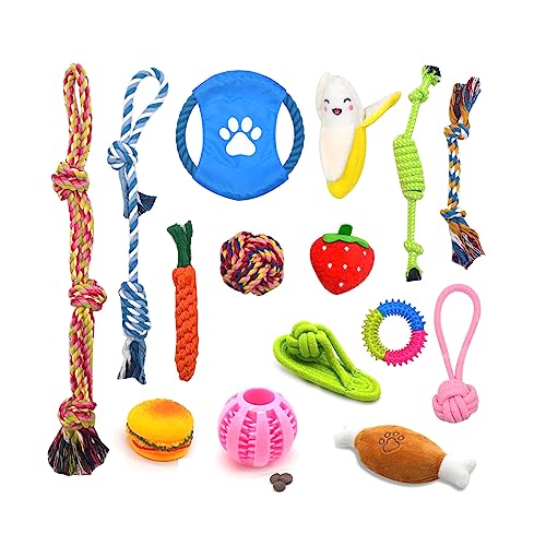 Eyiara Hunde-Seil-Apportierspielzeug, Tauziehen-Spiel für Welpen, Zahnen, Kauen, Molarenspielzeug, Hunde-Apportierspielzeug für Indoor-Hunde-A von Eyiara