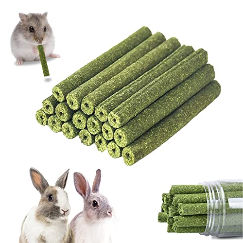 50 Stück Timothy Heu Sticks für Kaninchen, Meerschweinchen, Hamster, Chinchilla, Kauspielzeug für Zähne, Kaninchenfutter Molar Zubehoer von Eyksta