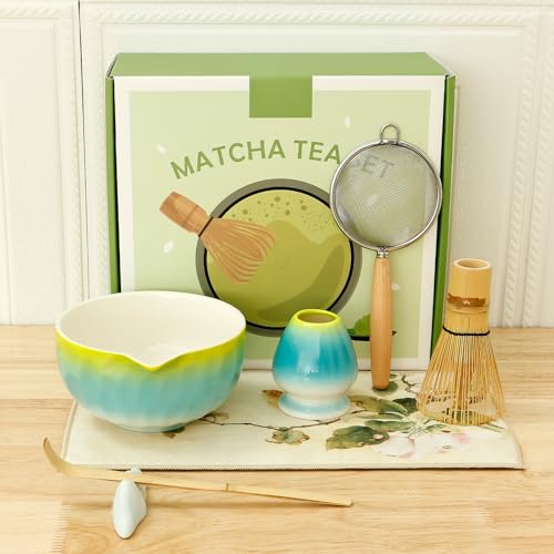 7 Teiliges Matcha Set mit Matcha Bowl Chasen Whisk Holder Chashaku Sieve Löffelhalter Geschirrtuch Vorratsglas Glatt Spitzmund Design für Teeliebhaber 7 Teiliges Matcha Set mit Matcha Bowl Chasen Whisk Holder Chashaku Sieve Löffelhalter Geschirrtuch Vorratsglas Glatt Spitzmund Design für Teeliebhaber von Eyoulife