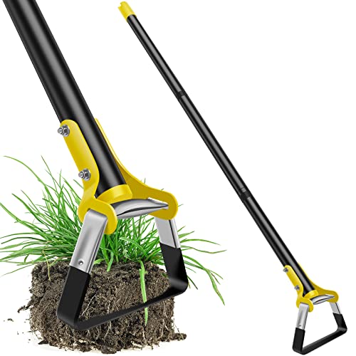 Eyoulife Steigbügelhacke 120cm, Pendelhacke mit Edelstahl Stange Metallklinge, Gartenhacke Garten zum Jäten, Auflockern Bodens, Pflanzen Gemüse (120cm) von Eyoulife