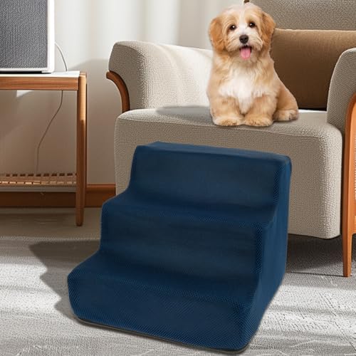 Haustiertreppe Hundetreppe 27cm 3 Stufen rutschfest mit Waschbarem 3D Cord Bezug, Hundetreppe für Kleine Hunde Hochwertige Schwamm, Hunderampe Katzentreppe, für Betten Sofas Autos Haustiertreppe Hundetreppe 27cm 3 Stufen rutschfest mit Waschbarem 3D Cord Bezug, Hundetreppe für Kleine Hunde Hochwertige Schwamm, Hunderampe Katzentreppe, für Betten Sofas Autos von Eyoulife