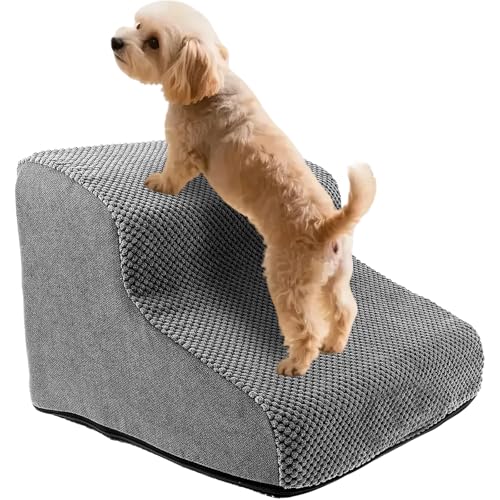 Haustiertreppe Hundetreppe 30cm 2 Stufen rutschfest mit Waschbar 3D Cordbezug, Hundetreppe für Kleine Hunde Hochwertige Schwamm, Hunderampe Katzentreppe, für Sofas Autos Betten Haustiertreppe Hundetreppe 30cm 2 Stufen rutschfest mit Waschbar 3D Cordbezug, Hundetreppe für Kleine Hunde Hochwertige Schwamm, Hunderampe Katzentreppe, für Sofas Autos Betten von Eyoulife