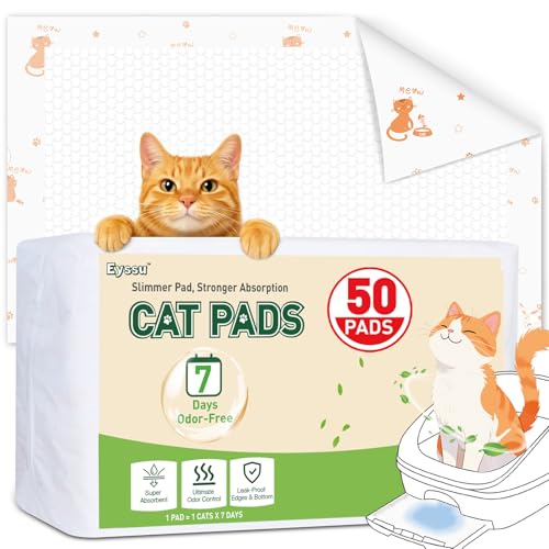 Katzen-Urinierkissen, kompatibel mit Breeze Katzentoiletten-System, 50 Stück, super saugfähige Katzentoiletten, Geruchskontrolle, Nachfüllpackungen, 42 x 20 cm, geruchlos von Eyssu