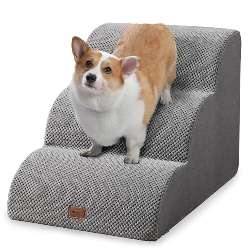 Ezkamfort Hundetreppe für Kleinen Hunde 3 Stufen rutschfest Haustiertreppe Katzentreppe,Hunderampe aus Schwamm,Hunde Treppen mit Abnehmbarem, Waschbarem Bezug und Rutschfestem Boden,60x41x41cm Ezkamfort Hundetreppe für Kleinen Hunde 3 Stufen rutschfest Haustiertreppe Katzentreppe,Hunderampe aus Schwamm,Hunde Treppen mit Abnehmbarem, Waschbarem Bezug und Rutschfestem Boden,60x41x41cm von EzKamfort