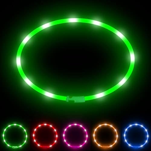 Ezierfy Leuchthalsband – Schneidbares LED-Hundehalsband, wiederaufladbar, wasserabweisend, blinkend, Welpenhalsband mit 3 Blitzmodi, Sicherheits-Hundelichter für nächtliche Spaziergänge und Camping Ezierfy Leuchthalsband – Schneidbares LED-Hundehalsband, wiederaufladbar, wasserabweisend, blinkend, Welpenhalsband mit 3 Blitzmodi, Sicherheits-Hundelichter für nächtliche Spaziergänge und Camping von Ezierfy