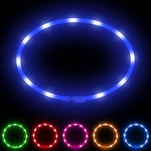 Ezierfy Leuchthalsband – Schneidbares LED-Hundehalsband, wiederaufladbar, wasserabweisend, blinkend, Welpenhalsband mit 3 Blitzmodi, Sicherheits-Hundelichter für nächtliche Spaziergänge und Camping Ezierfy Leuchthalsband – Schneidbares LED-Hundehalsband, wiederaufladbar, wasserabweisend, blinkend, Welpenhalsband mit 3 Blitzmodi, Sicherheits-Hundelichter für nächtliche Spaziergänge und Camping von Ezierfy