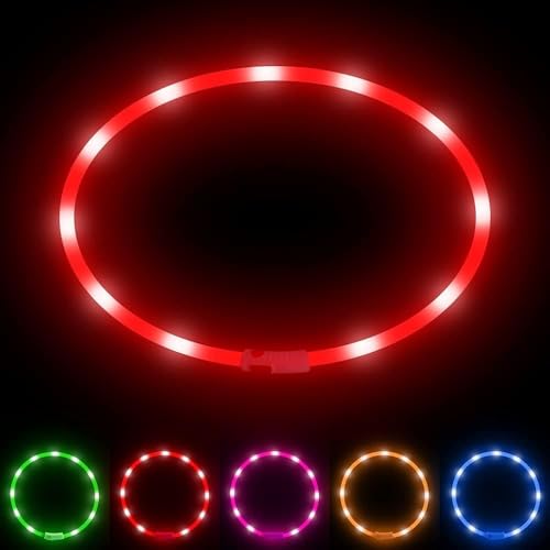 Ezierfy Leuchthalsband – Schneidbares LED-Hundehalsband, wiederaufladbar, wasserabweisend, blinkend, Welpenhalsband mit 3 Blitzmodi, Sicherheits-Hundelichter für nächtliche Spaziergänge und Camping Ezierfy Leuchthalsband – Schneidbares LED-Hundehalsband, wiederaufladbar, wasserabweisend, blinkend, Welpenhalsband mit 3 Blitzmodi, Sicherheits-Hundelichter für nächtliche Spaziergänge und Camping von Ezierfy