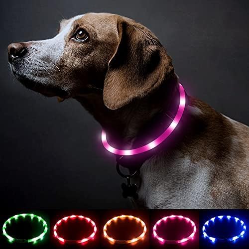 Ezierfy Leuchthalsband – Schneidbares LED-Hundehalsband, wiederaufladbar, wasserabweisend, blinkend, Welpenhalsband mit 3 Blitzmodi, Sicherheits-Hundelichter für nächtliche Spaziergänge und Camping Ezierfy Leuchthalsband – Schneidbares LED-Hundehalsband, wiederaufladbar, wasserabweisend, blinkend, Welpenhalsband mit 3 Blitzmodi, Sicherheits-Hundelichter für nächtliche Spaziergänge und Camping von Ezierfy