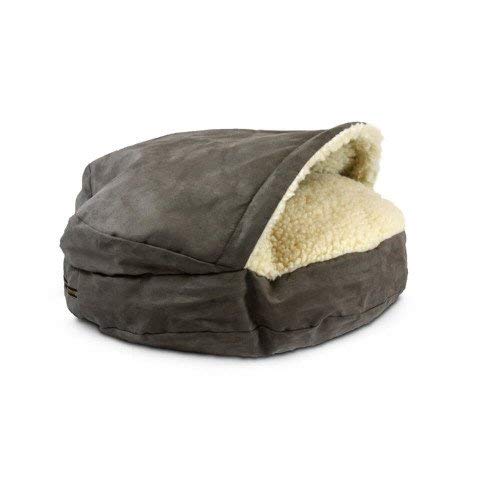 Ezoon Cozy Cave Hundebett mit Mikroveloursleder, pflegeleicht, mit waschbarem Bezug, für kleine und mittelgroße Welpen, Schlafsack, Katzennest, hygienisch, sehr langlebig von Ezoon