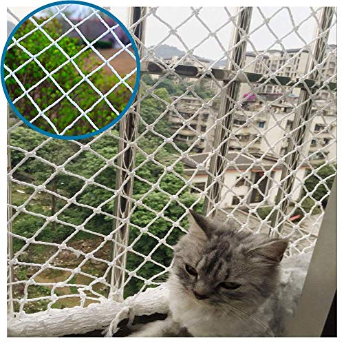 Ezoon Katzenschutz-Nylon-Netz, starkes Sicherheits-Katzennetz mit Befestigungsset, sicheres Kinder-/Kleinkind-Deck, Fallnetz für Balkon, Fenster, Treppen, verstärkt, reißfest von Ezoon