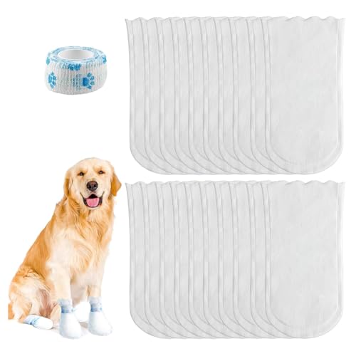 Einweg-Hundesocken, wasserdichte Hundestiefel für verletzte Pfoten, stoppen Lecken, Haustierpfotenschutz, Hundeschuhe mit Bandage, Haustierfußabdeckung für Hunde, geeignet für den Innen- und Einweg-Hundesocken, wasserdichte Hundestiefel für verletzte Pfoten, stoppen Lecken, Haustierpfotenschutz, Hundeschuhe mit Bandage, Haustierfußabdeckung für Hunde, geeignet für den Innen- und von Ezranova