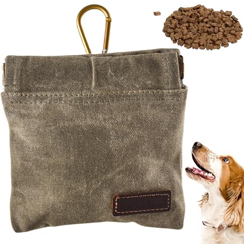 Ezranova Leckerli-Tasche für Hunde, freihändiges Training mit automatisch schließendem Deckel und Karabiner, wasserdichte kleine Haustier-Snack-Tasche für Spaziergänge mit Welpen (grün) von Ezranova