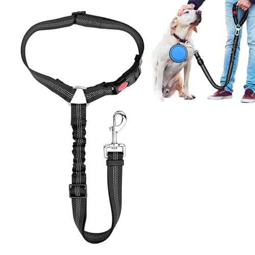 Hunde-Sicherheitsgurte für Autos – Hundesicherheitsgurt mit verstellbarem elastischem Bungee – starkes, langlebiges Hunde-Autogeschirr – Auto-Sicherheitsgurt für Hunde, um 360 Grad drehbar, verdreht von Ezranova