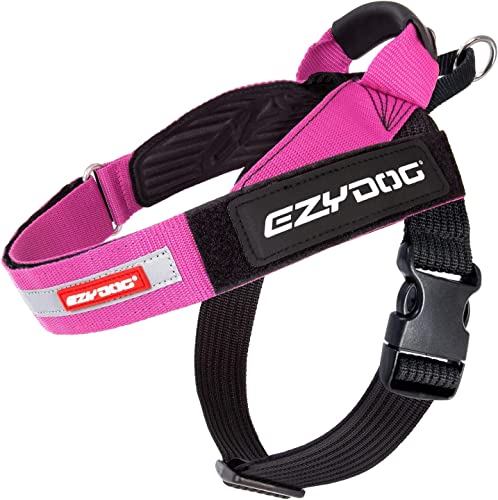 EZYDOG Express Hundegeschirr | Hundegeschirr für kleine, mittelgroße und große Hunde, abgewinkeltes, ergonomisches Design, geformter Griff, leicht zu lösende Seitenschnalle (XL, Rosa) von EzyDog