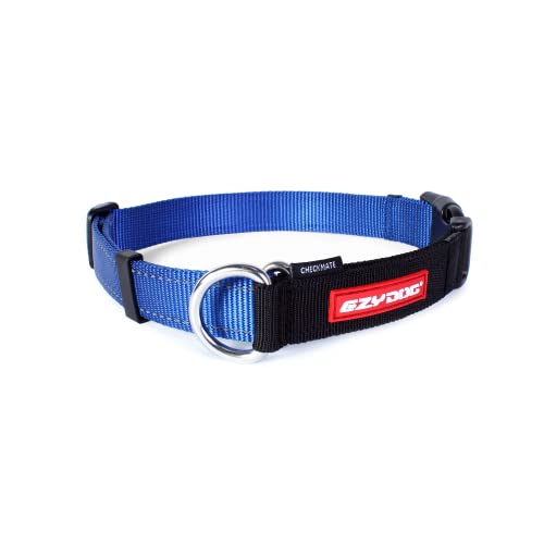 EzyDog Checkmate Hundehalsband - Halsband Hund - Zugstopp Halsband für Hunde - Zughalsband für hunde - Trainings und Dressurhalsband. Schlupfhalsband für Große, Mittlere und Kleine Hund (S, Blau) von EzyDog