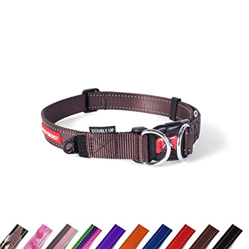 EzyDog Double Up Halsband, Chocolate, X-Large (47cm - 71cm) von EzyDog