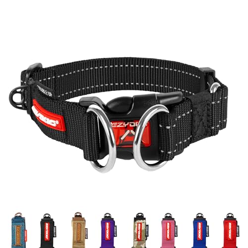 EzyDog Double Up Halsband, schwarz, X-Large (47cm - 71cm) von EzyDog