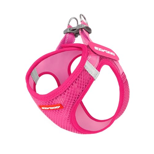 EzyDog Hundegeschirr kleine Hunde – FORMFIT Weste aus atmungsaktivem 3D Air-Mesh – Leicht, verstellbar, reflektierend, mit robustem D-Ring (S, Rosa) von EzyDog